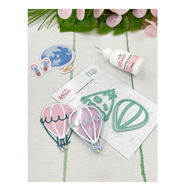 Troquel  Globo aerostático shaker Diario de Viaje