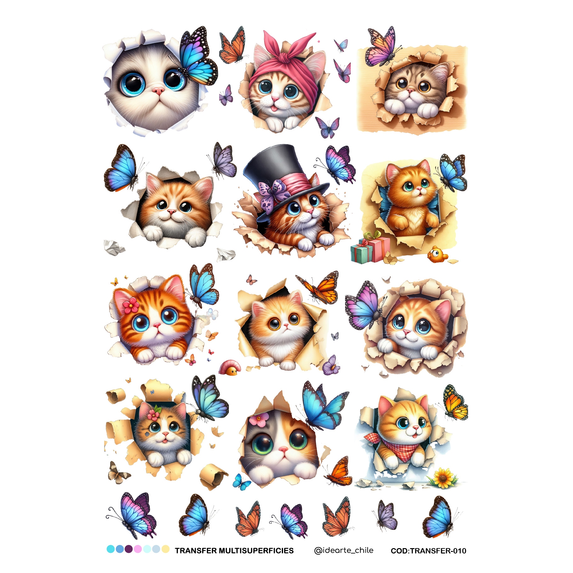 Transfer B5 Gatitos y Mariposas