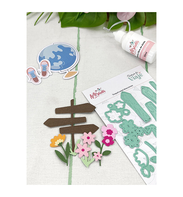 Troquel Cartel Direcciones Diario de Viaje