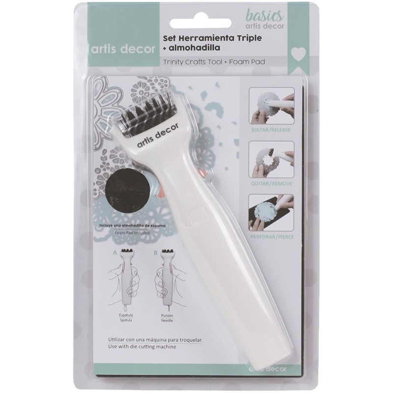 Set Herramienta triple + almohadilla- Trinity Crafts tool+foam pad