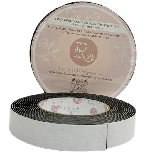 Cinta Doble Contacto 2mm Negra - Imarú