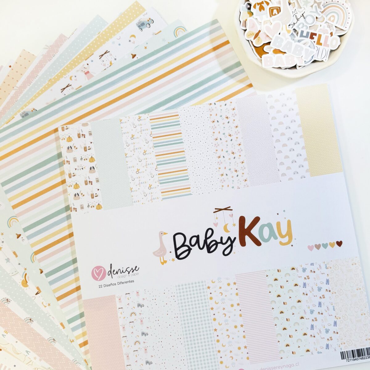Colección 22 papeles una cara 12″×12″ Baby Kay – Denisse Reynaga