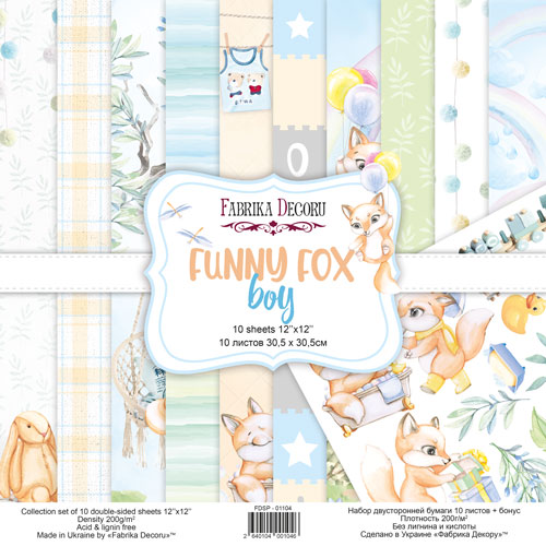 Kit Papeles Funny fox Boy - Fabrika Decoru