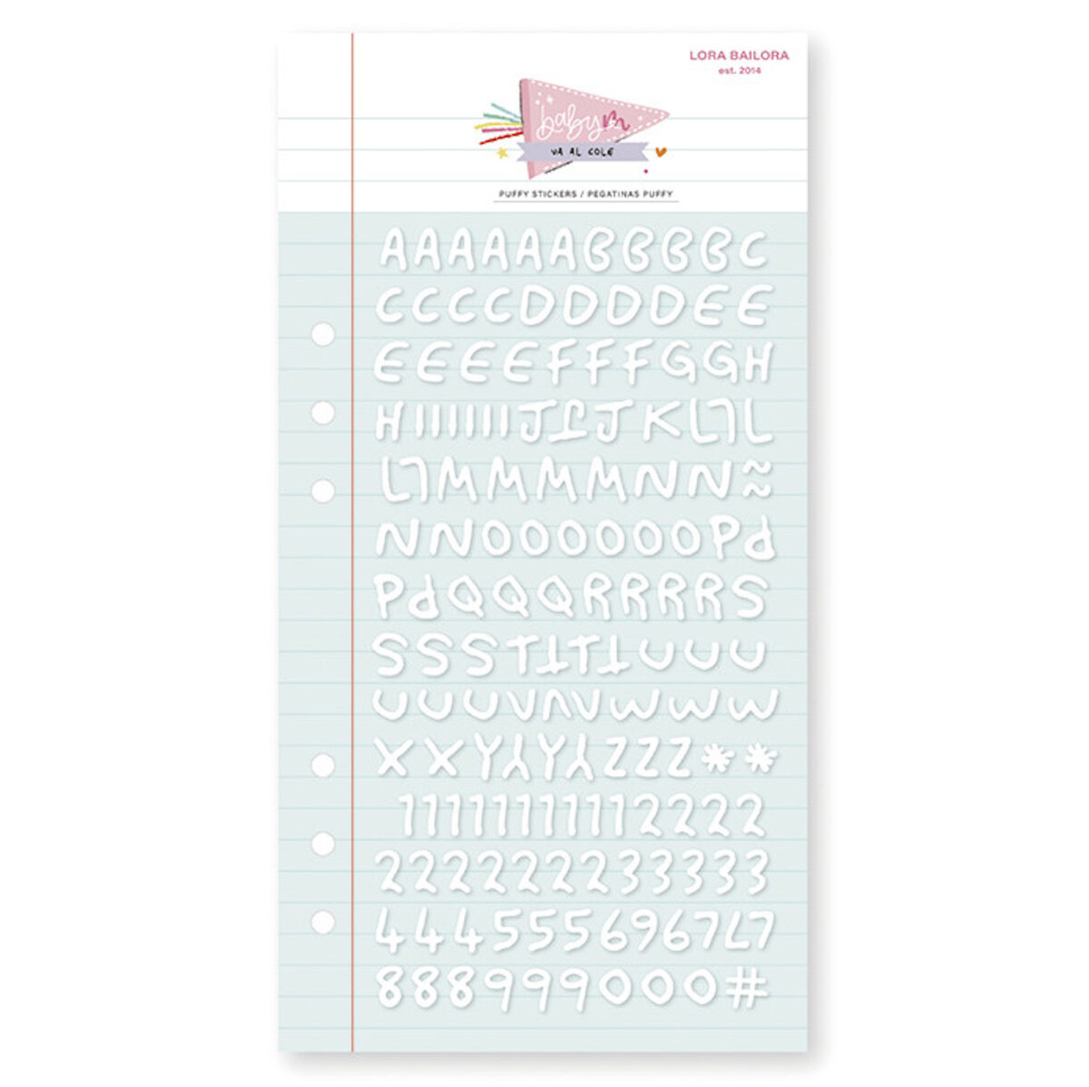 Alfabeto Stickers Baby M va al Cole bl - Lora Bailora