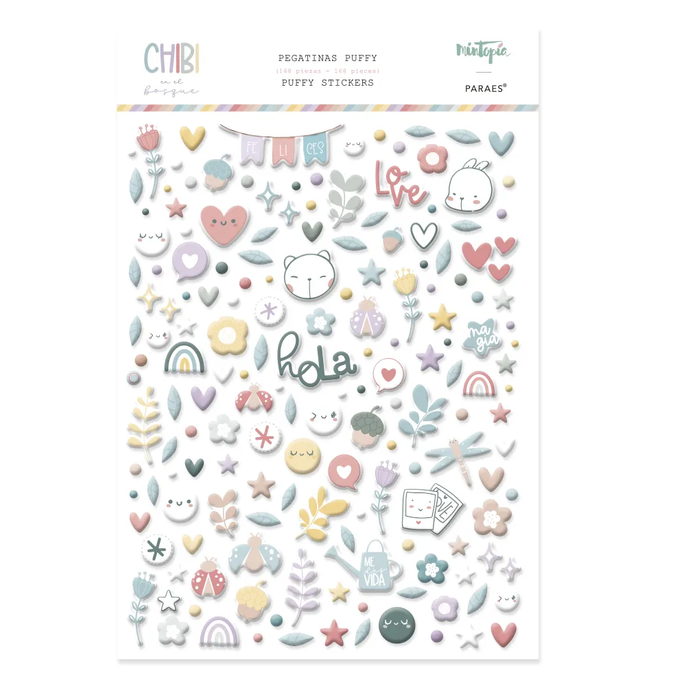 Pegatinas Puffy básicas Chibi - Mintopía