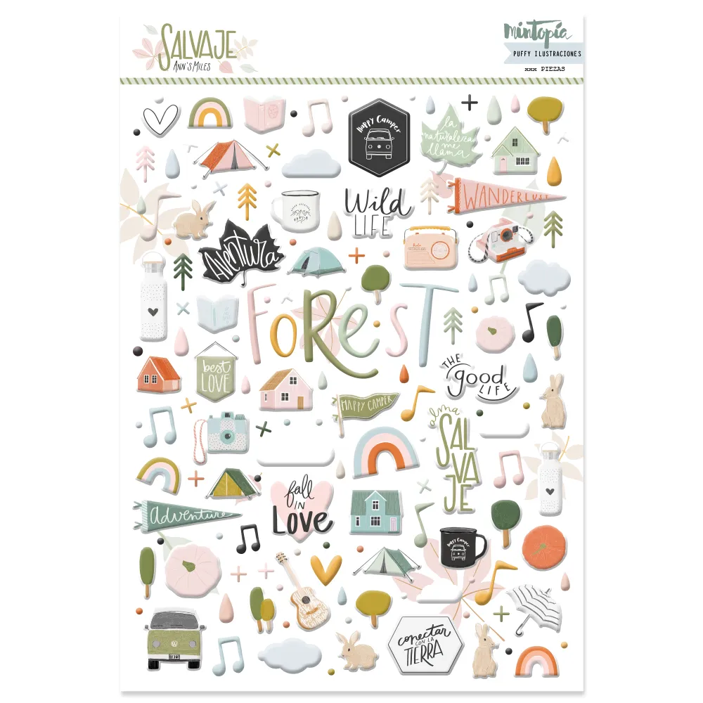 Pegatinas puffy SALVAJE – Mintopía
