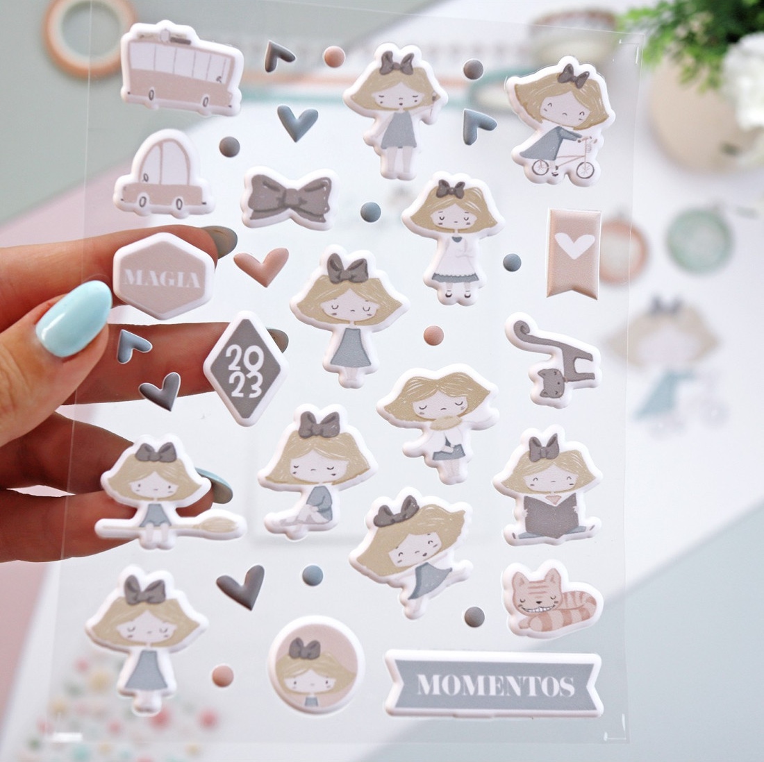 Pegatinas puffy Ilustraciones CeliAlice - Alúa Cid