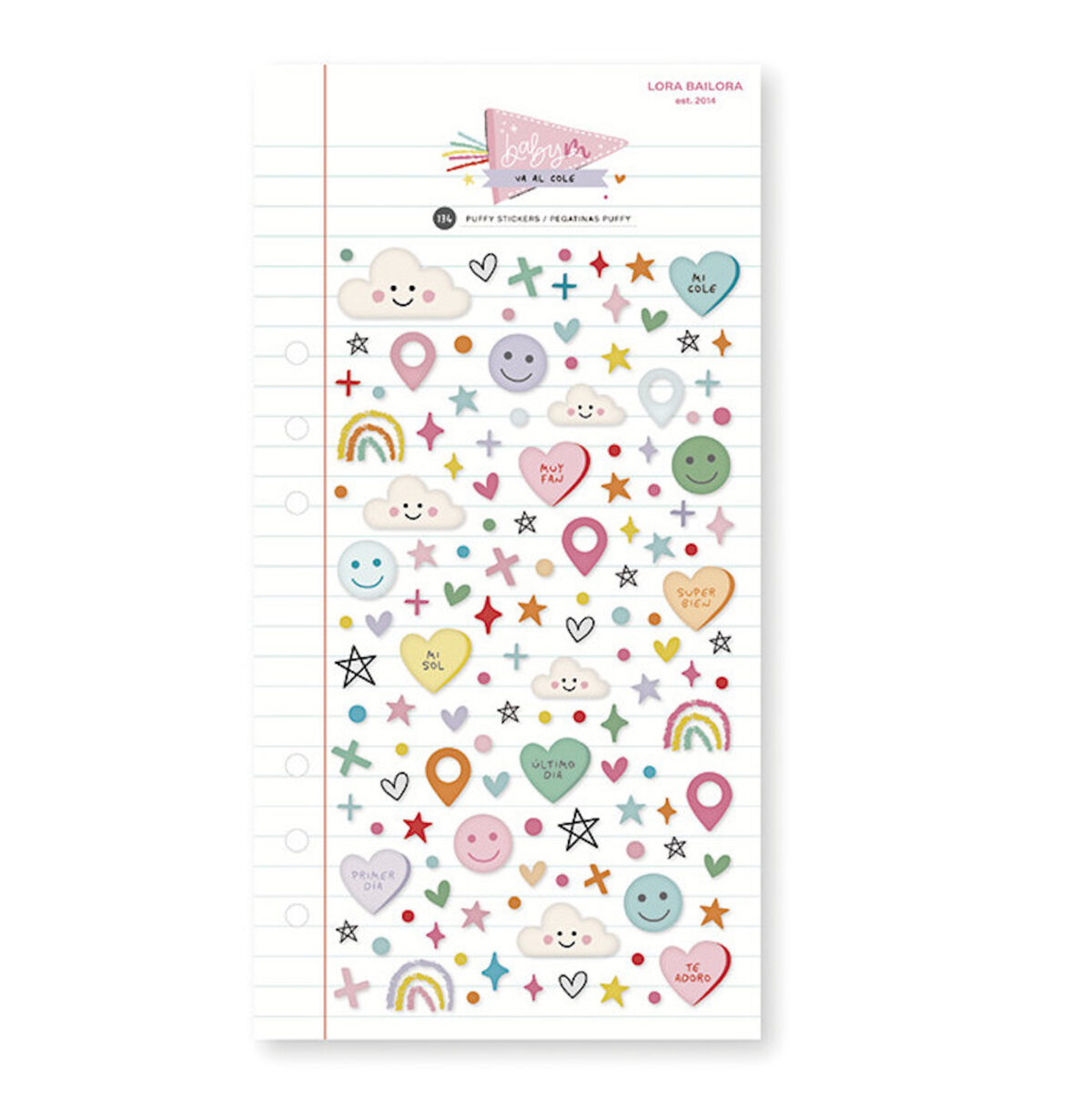 Pffy Stickers formas Baby M va al Cole - Lora Bailora