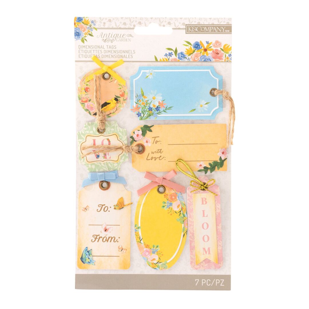 Etiquetas Dimensionales - Antique Garden