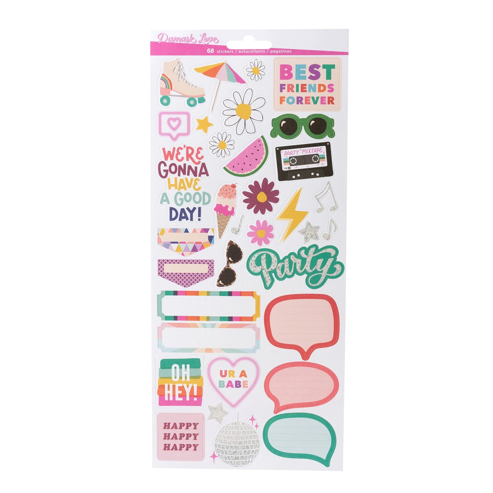 Cardstock Stickers Life´s a party - Damask Love