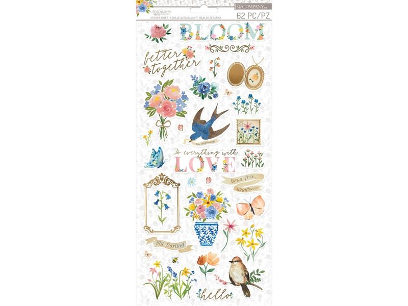 Cardstock Stickers Antique Garden - KGarden