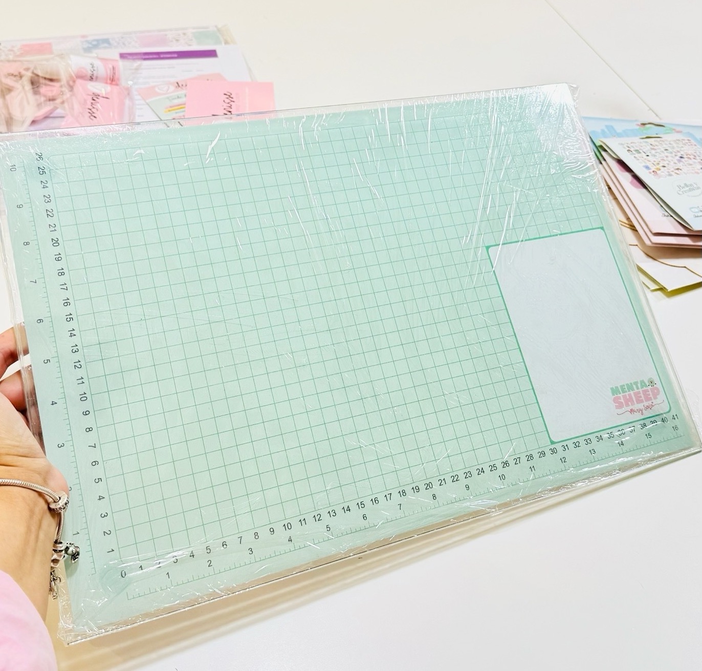 Mat de Vidrio 16x10" Menta - Menta Sheep