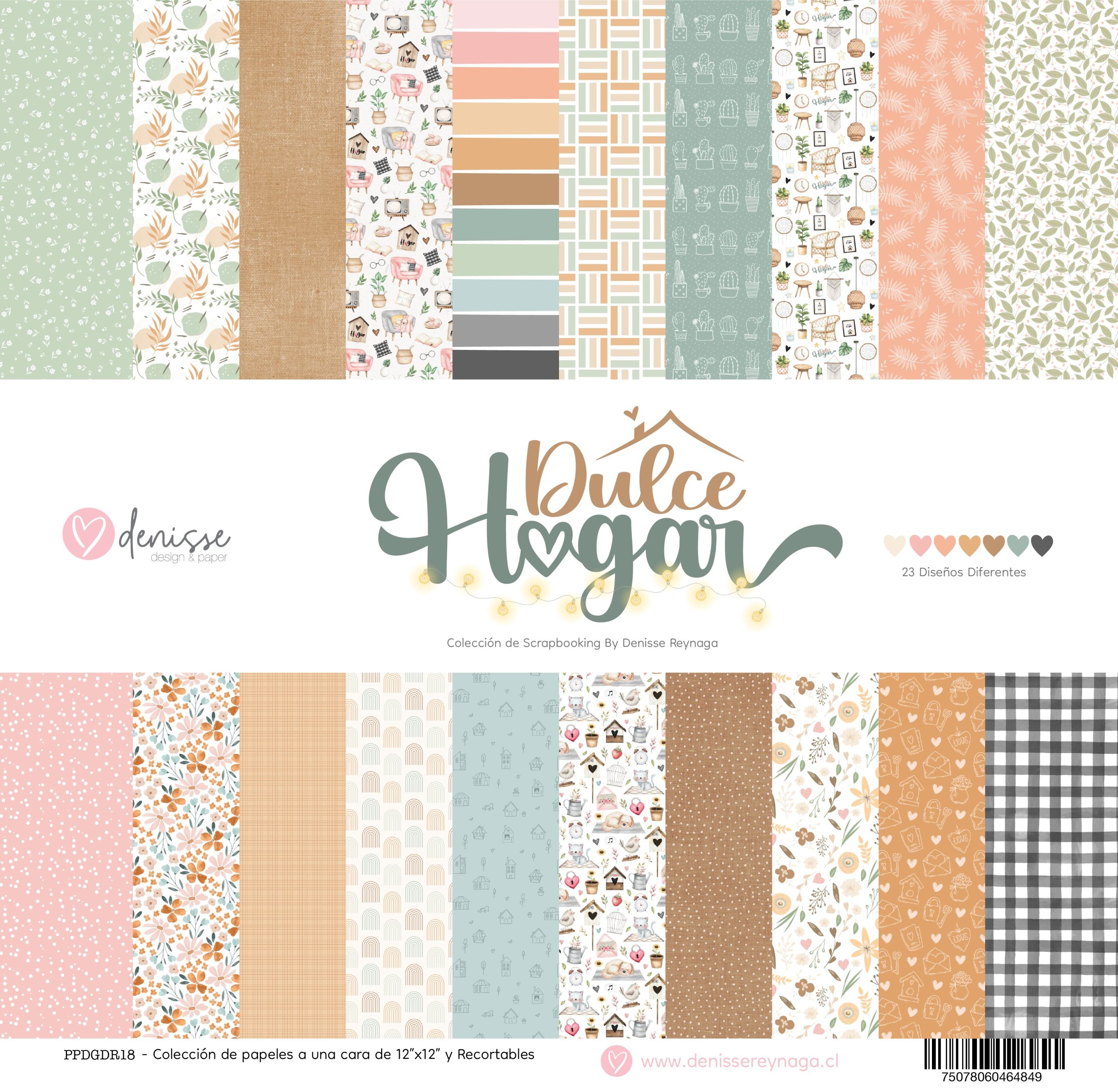 Colección 23 papeles 12″×12″ Dulce Hogar – Denisse Reynaga