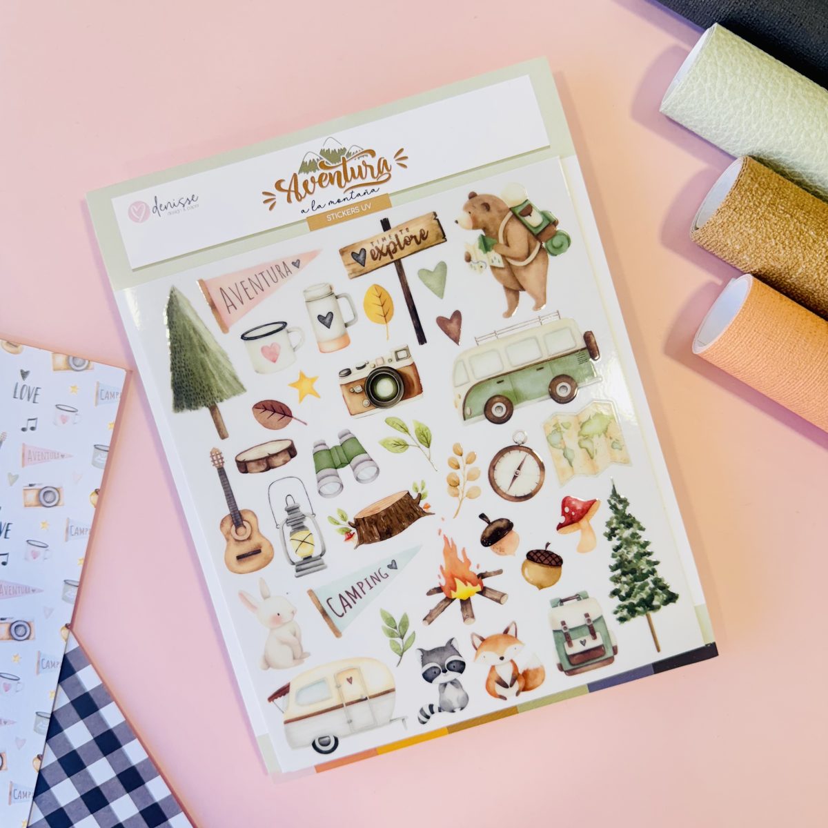 Ilustraciones Stickers UV Aventura a la Montaña – Denisse Reynaga