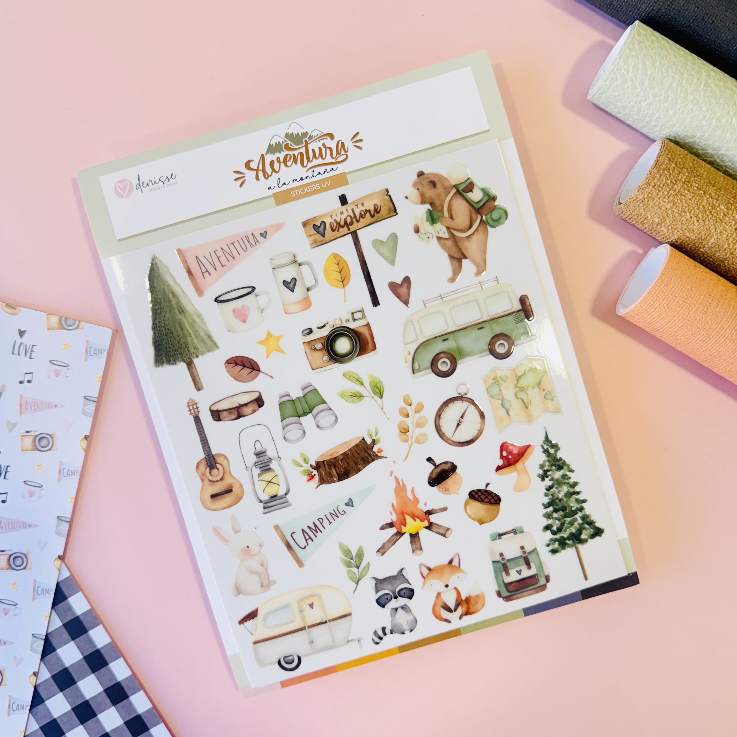 Ilustraciones Stickers UV Aventura a la Montaña – Denisse Reynaga