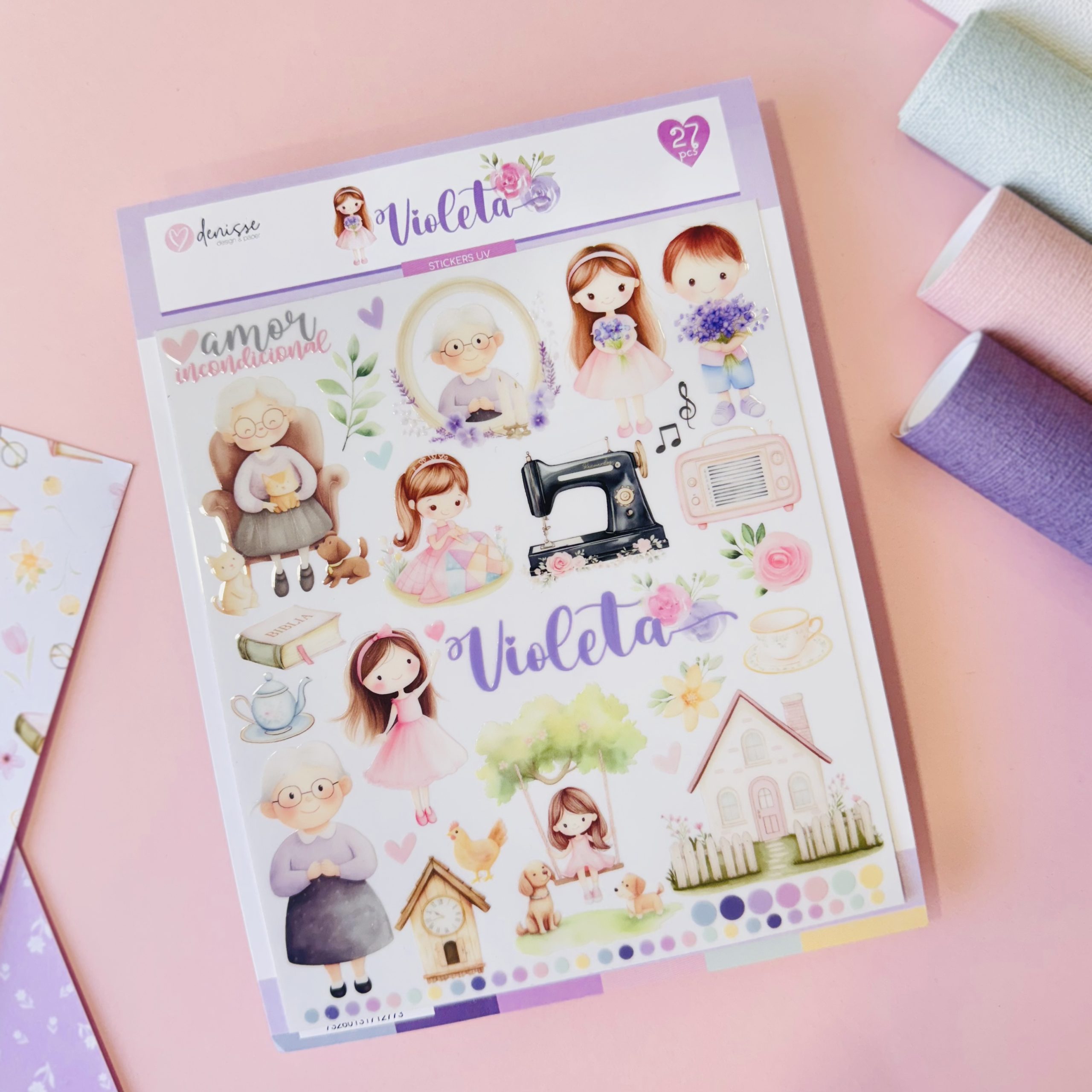 Ilustraciones Stickers UV Violeta – Denisse Reynaga
