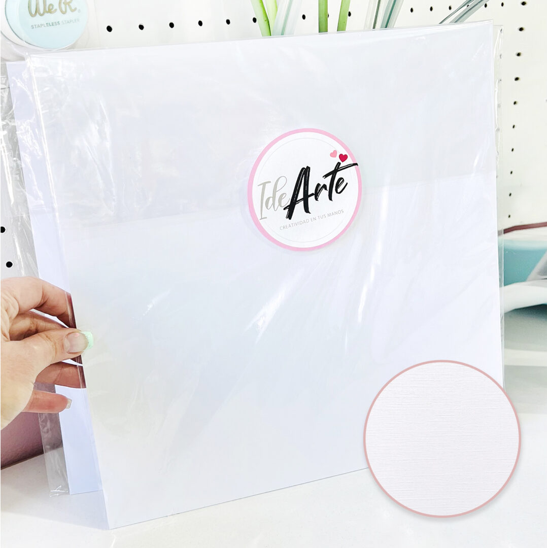 Pack Opalina Tela (texturada) 250grs. Blanco – 30×30cm. 10 unidades