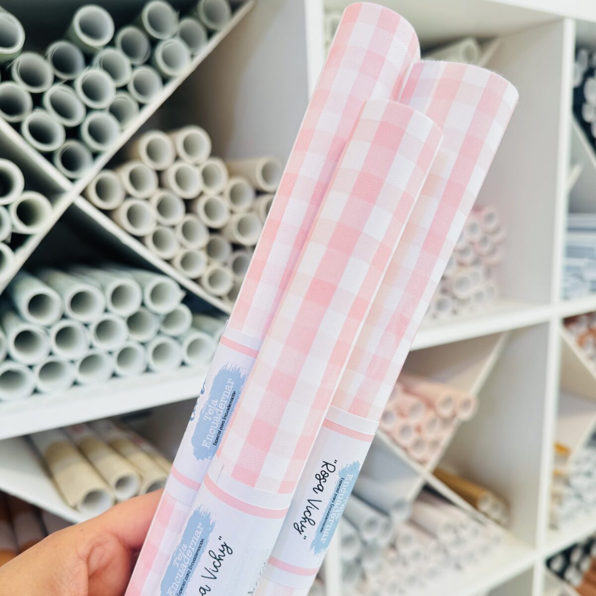 Tela Encuadernar - Rosa Vichy