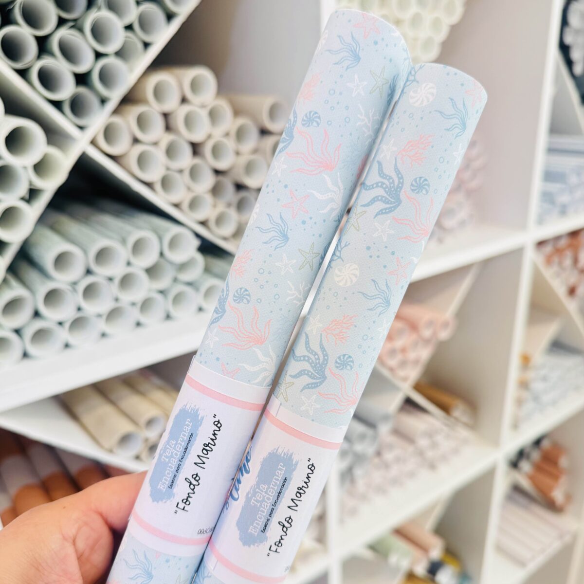 Tela Encuadernar - Fondo Marino